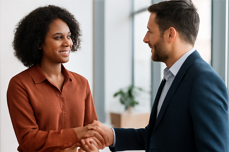 Partnership handshake graphic